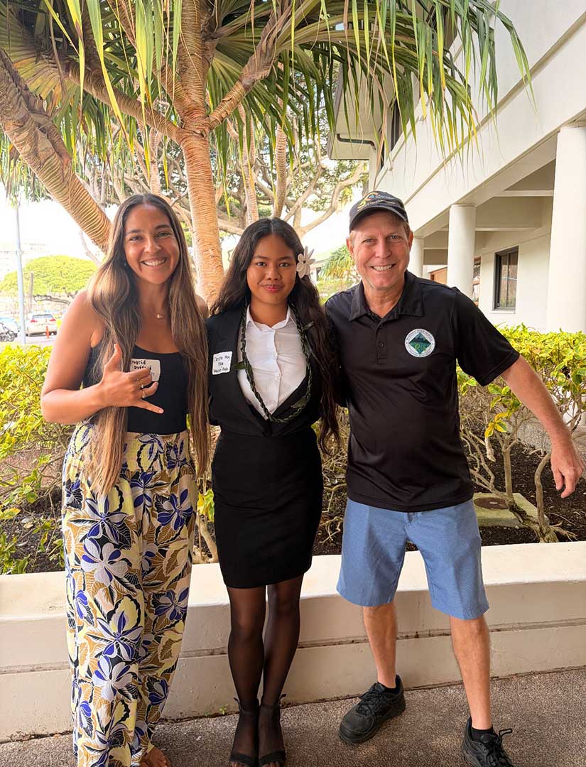 NSEVP youth engagement participants and program supporters posing together outdoors at a community event in Hawaii.